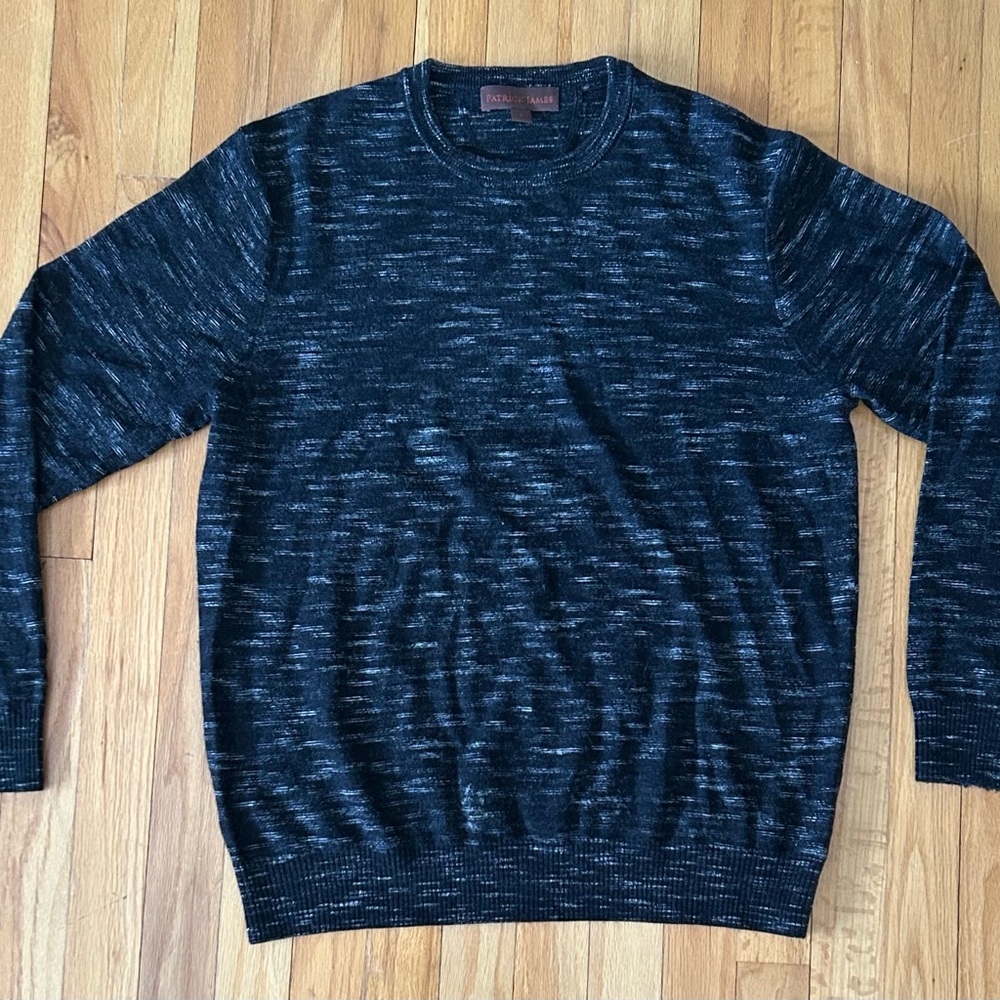 Patrick James 100% Merino Wool Men's Large Black Sweater